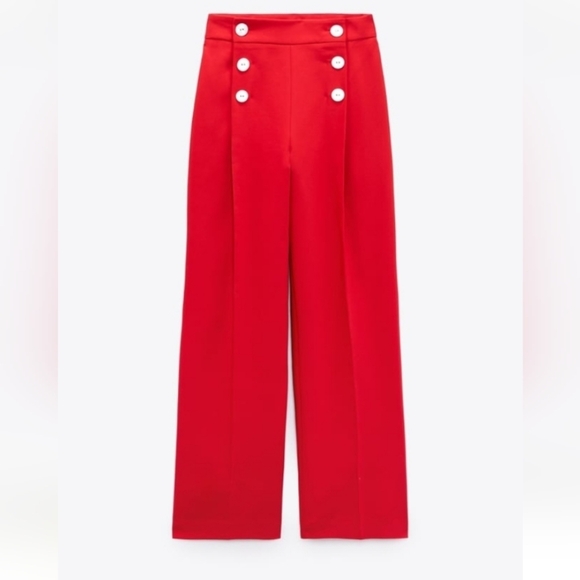 Zara Buttoned Wide Leg Pants - Picture 5 of 9